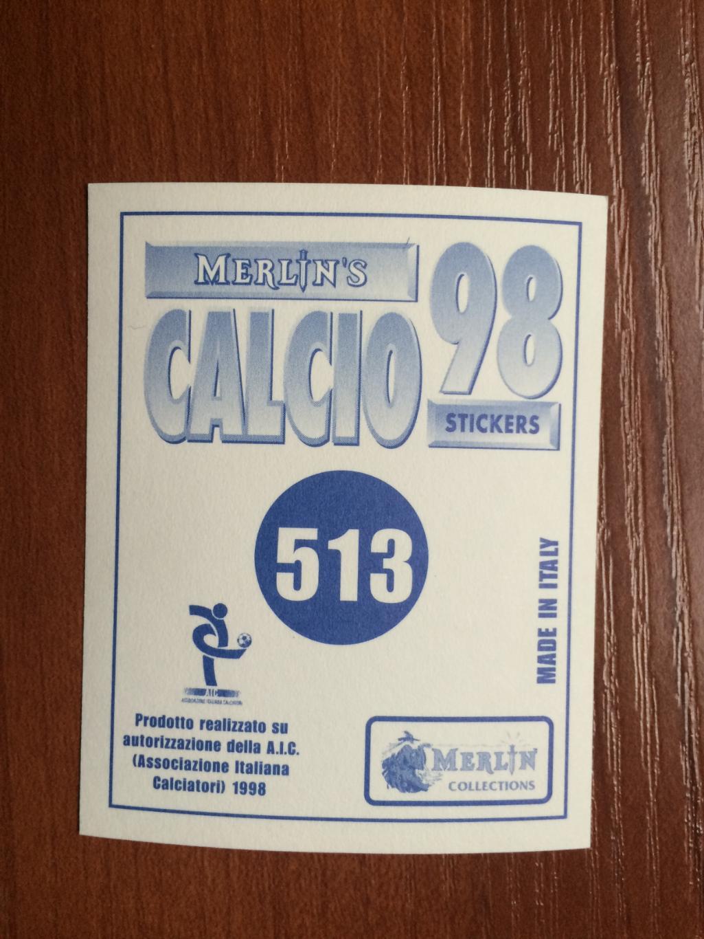 Наклейка MERLIN Итальянский Футбол 1997-1998 Ravenna emblem № 513 1