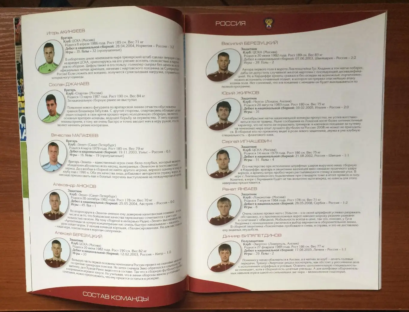 Программа Россия - Германия 10.10.2009 год Отборочный матч 2