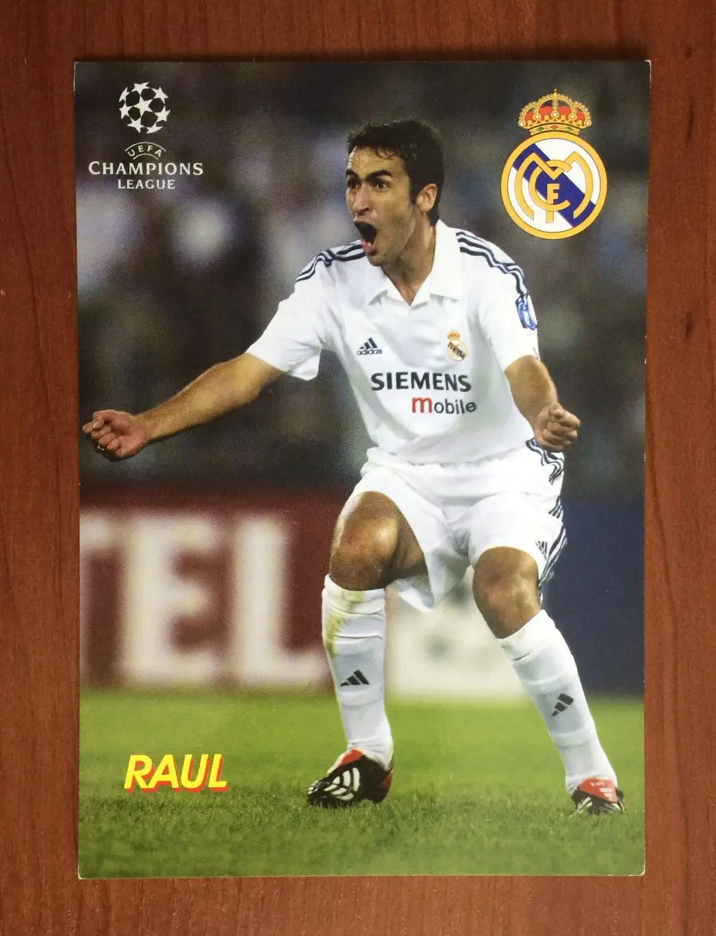 Открытка Рауль Реал Мадрид Испания серия в Мире Футбола 1