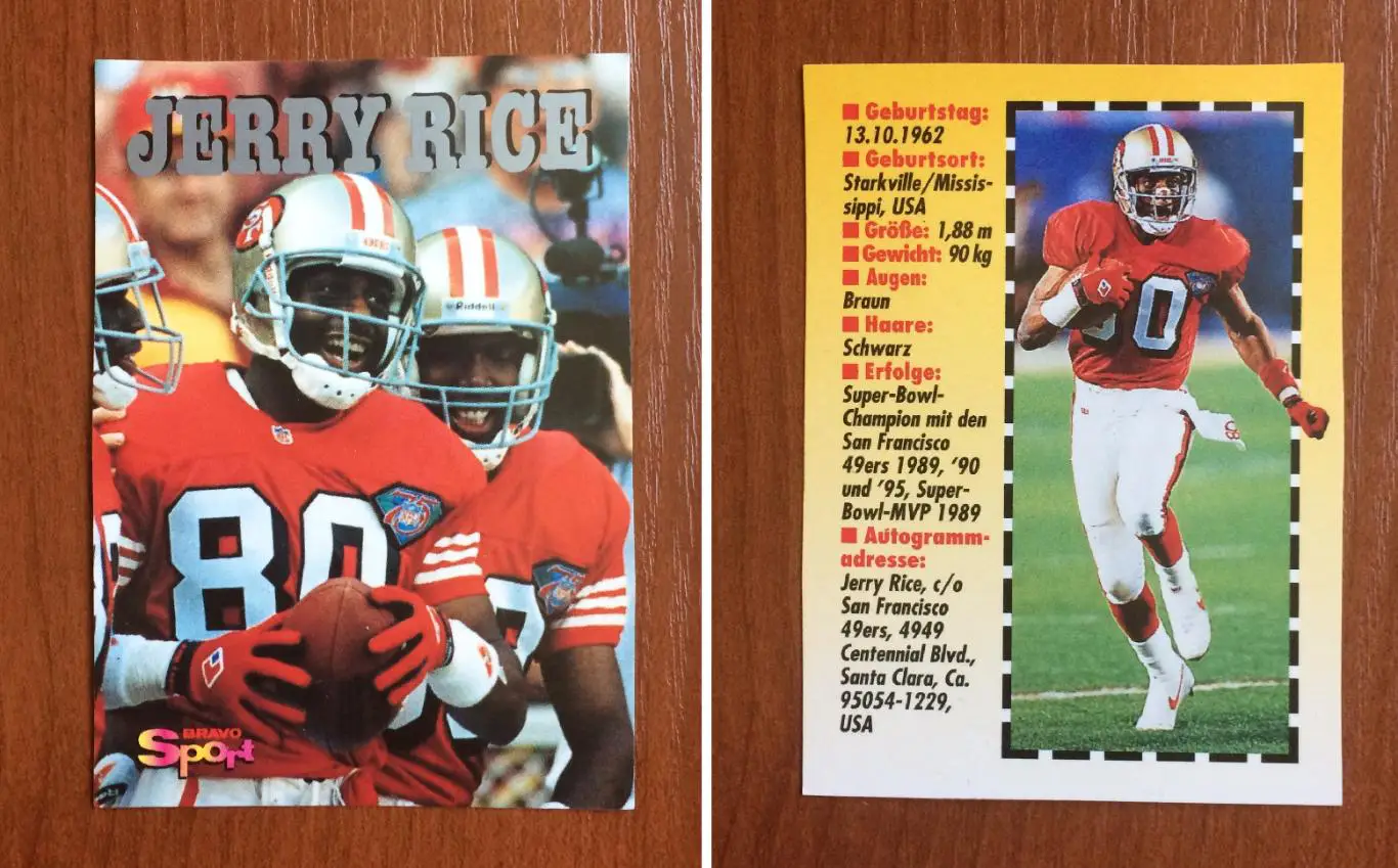 Карточка Jerry Rice Джерри Райс Американский футбол