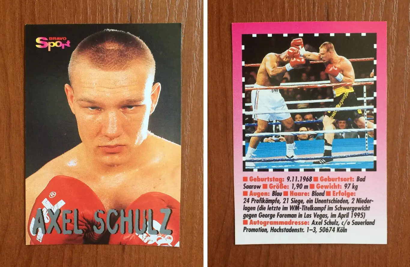 Карточка Axel Schulz Аксель Шульц Бокс