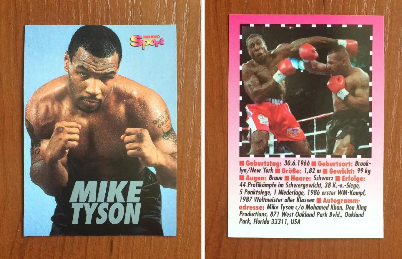 Карточка Mike Tyson Майк Тайсон Бокс