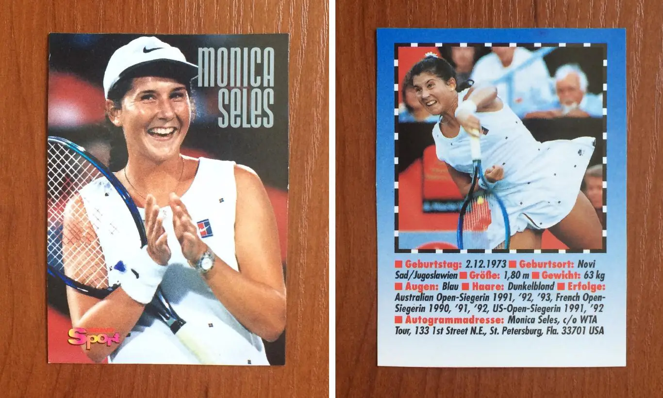 Карточка Monica Seles Моника Селеш Большой теннис