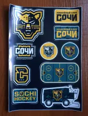 Наклейки хоккей с шайбой КХЛ ХК Сочи размер листа 149мм * 210мм