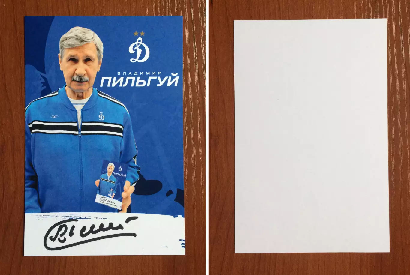 Автограф Владимир Пильгуй ФК Динамо Москва на официальной открытке
