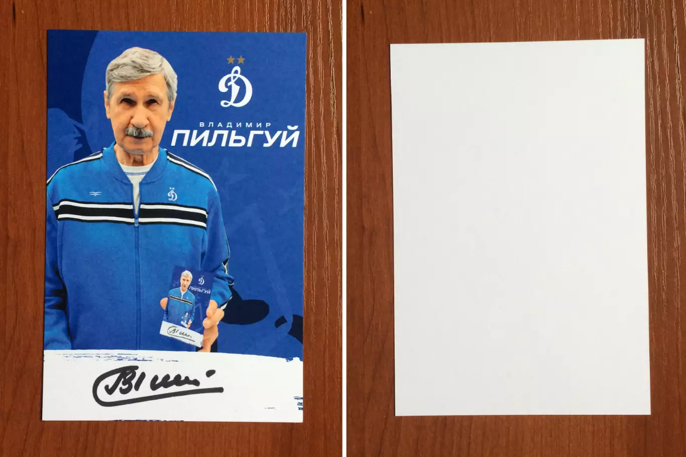 Автограф Владимир Пильгуй ФК Динамо Москва на официальной открытке