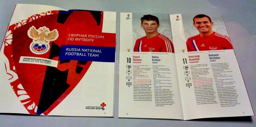 Буклет сборная Россия ЕВРО 2012Чемпионат Европы Польша/Украина