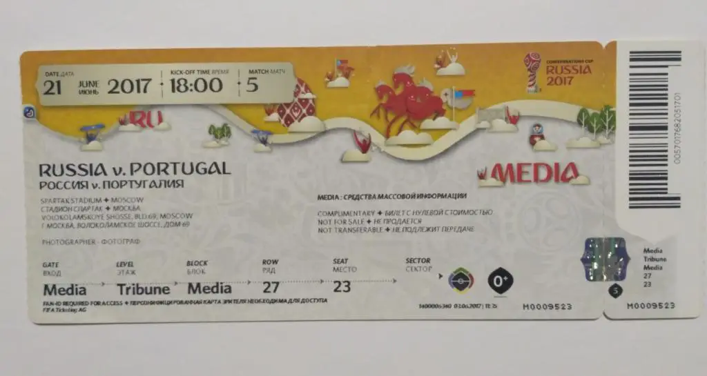 Кубок Конфедераций 2017 #5 Россия-Португалия RUSSIA-PORTUGAL Media