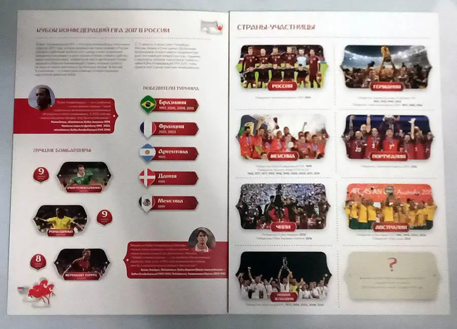 Кубок Конфедераций 2017 буклет МЕЧТА БОЛЕЛЬЩИКОВ Россия Германия, Португалия РУС 1