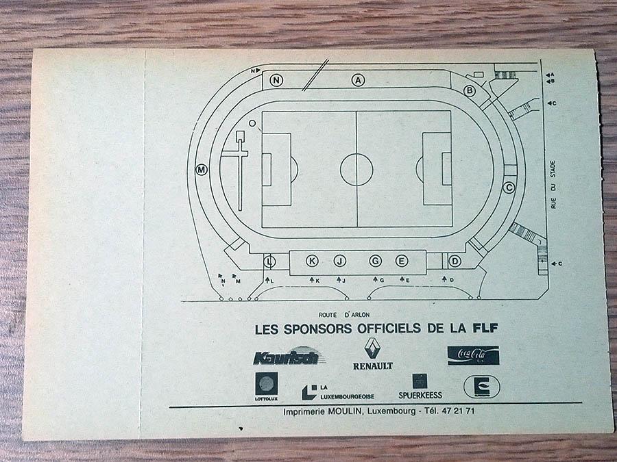 1993 Люксембург-Россия БИЛЕТ LUXEMBOURG-RUSSIA ticket 1