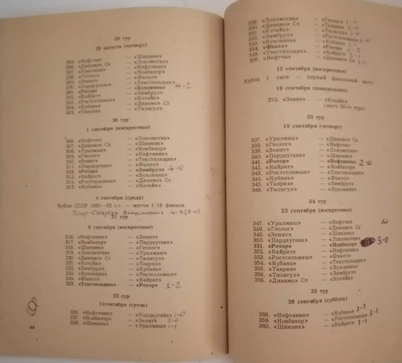 ВОЛГОГРАД РОТОР 1991 календарь-справочник 2