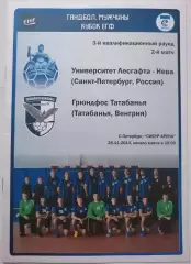 ГАНДБОЛ УНИВЕРСИТЕТ-НЕВА Санкт-Петербург - ТАТАБАНЬЯ ВЕНГРИЯ 2014 КУБОК ЕГФ