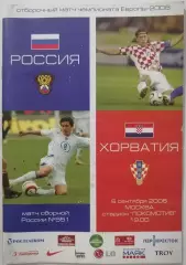 Сборная РОССИЯ - ХОРВАТИЯ 2006 официальная программа