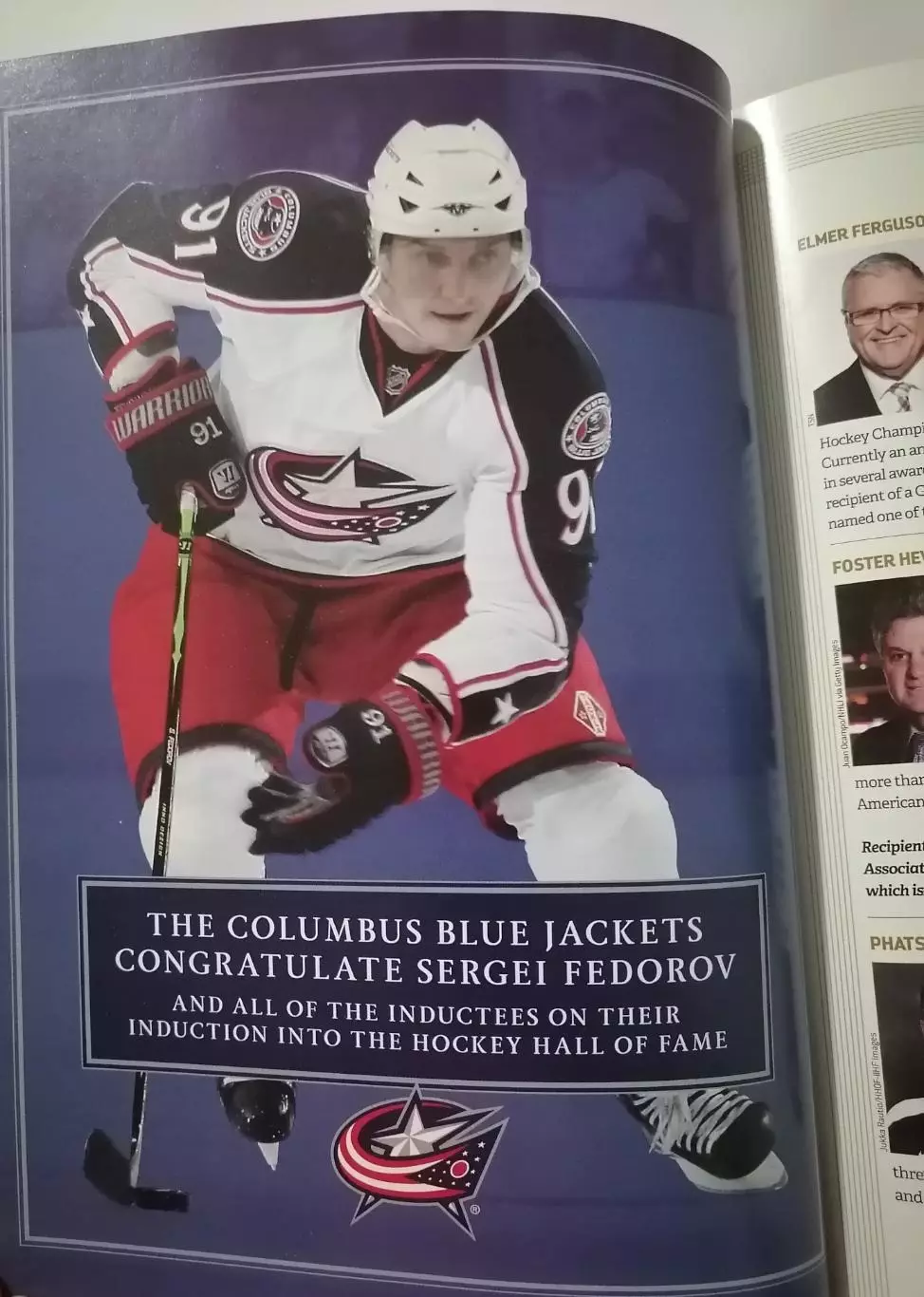 ХОККЕЙ ПРОГРАММА ЗАЛ СЛАВЫ НХЛ 2015 LEGENDS OF THE HHOF OFFICIAL СЕРГЕЙ ФЕДОРОВ 2