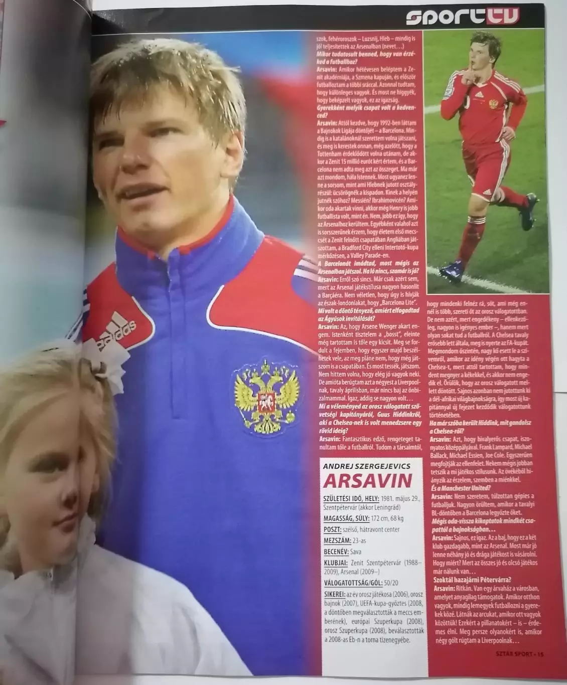 Журнал SZTAR SPORT к матчу ВЕНГРИЯ - РОССИЯ 2010 АРШАВИН постер БАВАРИЯ КАМБЬЯСС 3