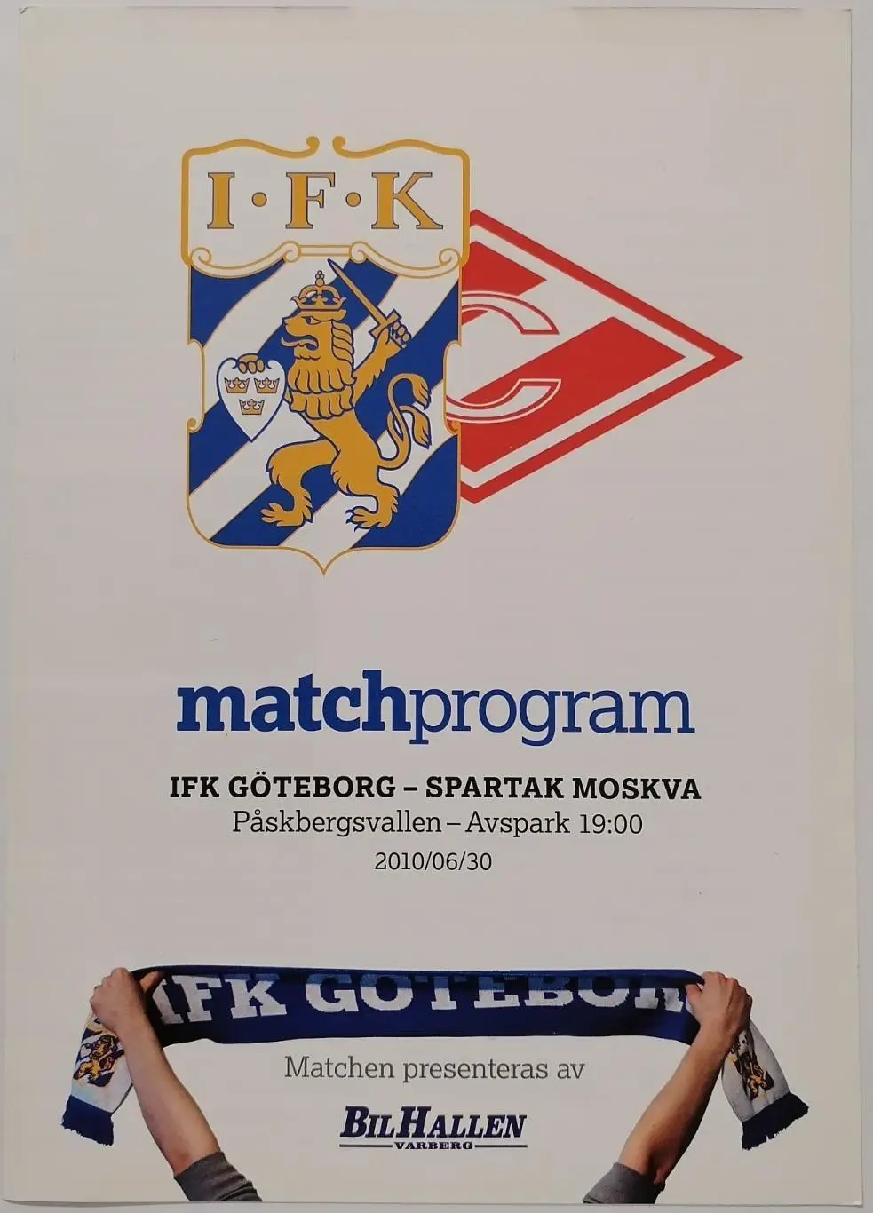 ГЕТЕБОРГ Гeтеборг - СПАРТАК Москва 2010 оф. программа