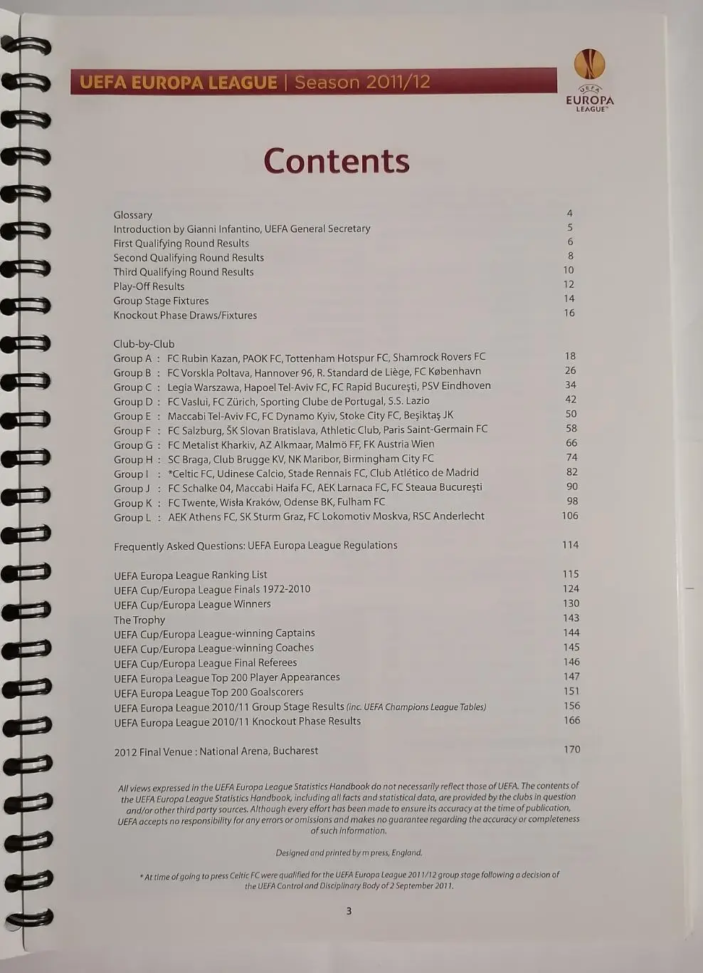 Официальная программа Хэндбук Лига Европы УЕФА 2011/2012 ЛОКОМОТИВ Москва РУБИН 1