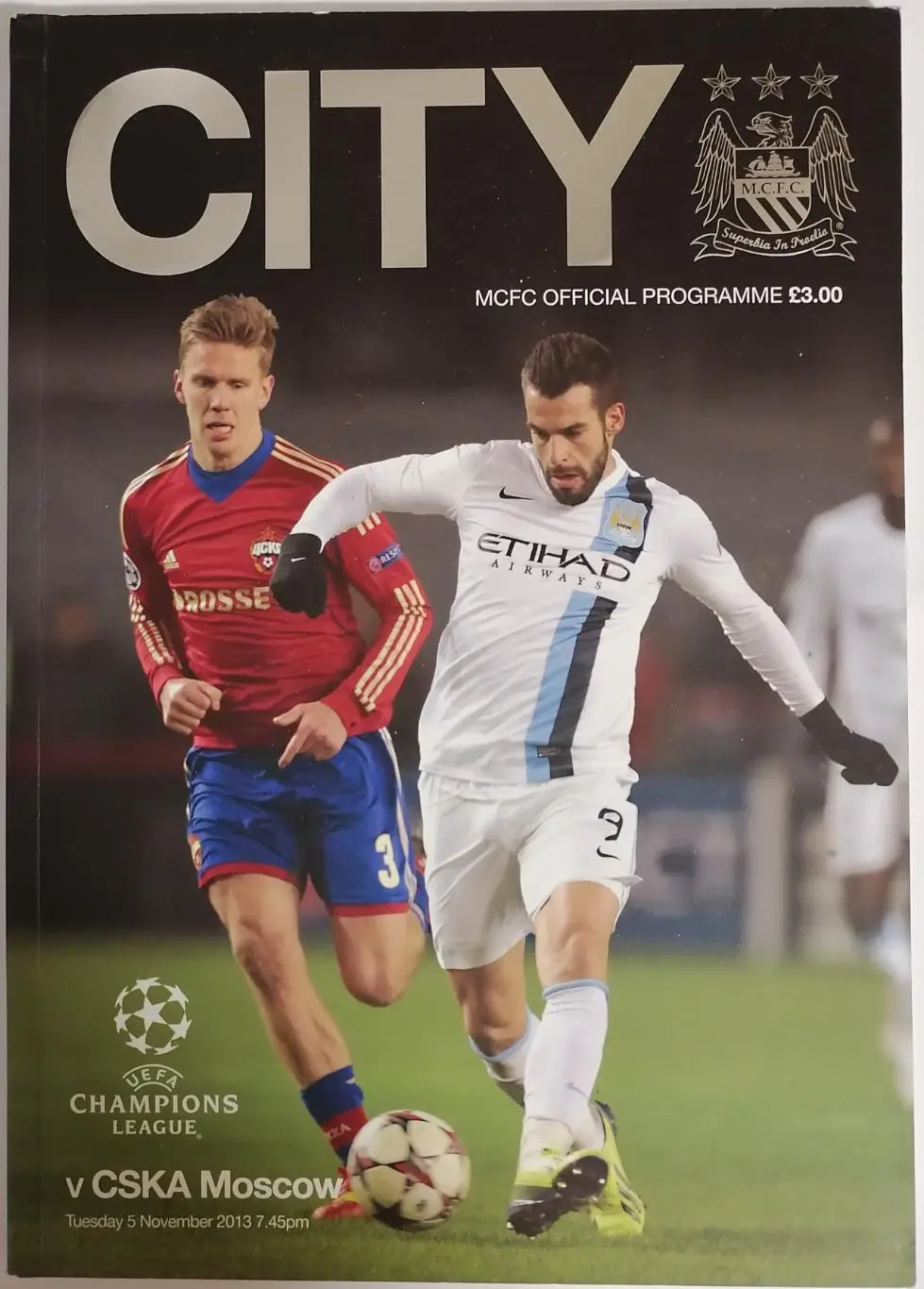 МАНЧЕСТЕР СИТИ Англия - ЦСКА Москва 2013 оф. программа Лига Чемпионов УЕФА