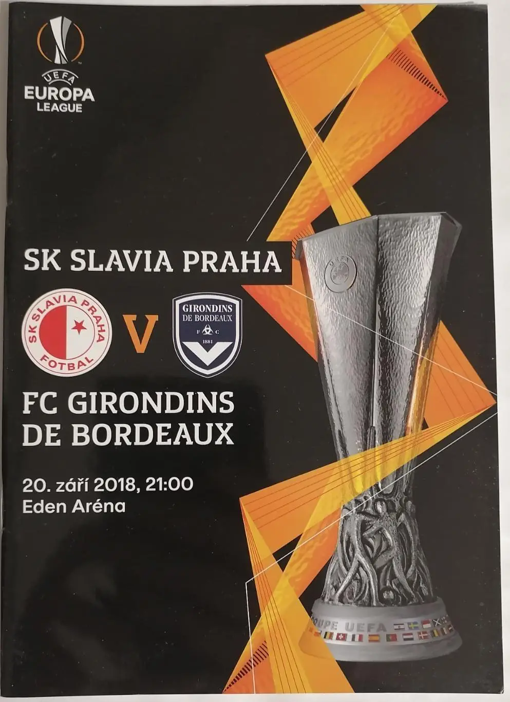 СЛАВИЯ Прага - ЖИРОНДИНС БОРДО 2018 оф. программа Лига Европы УЕФА