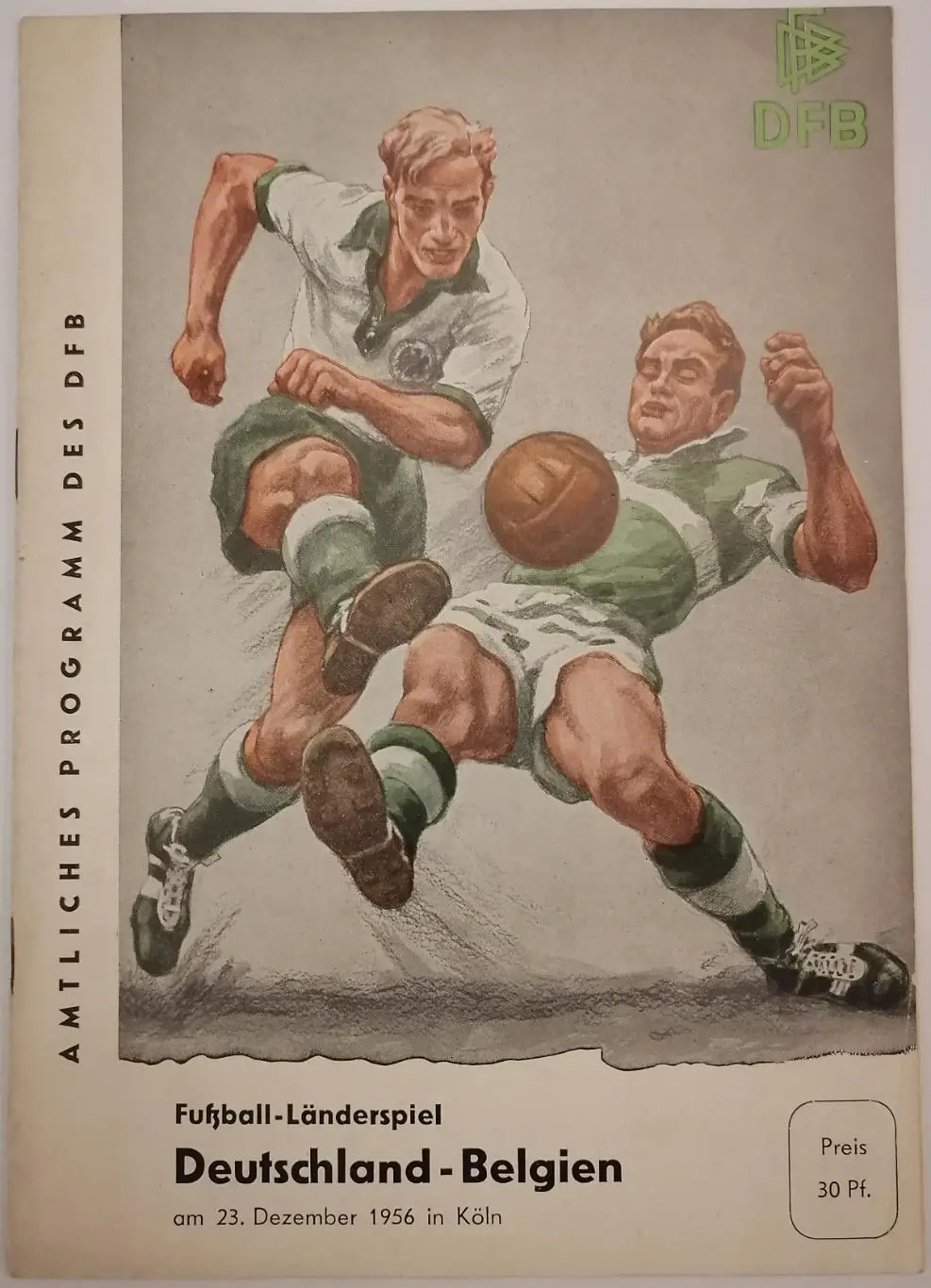 Сборная ФРГ ГЕРМАНИЯ - БЕЛЬГИЯ 1956 официальная программа