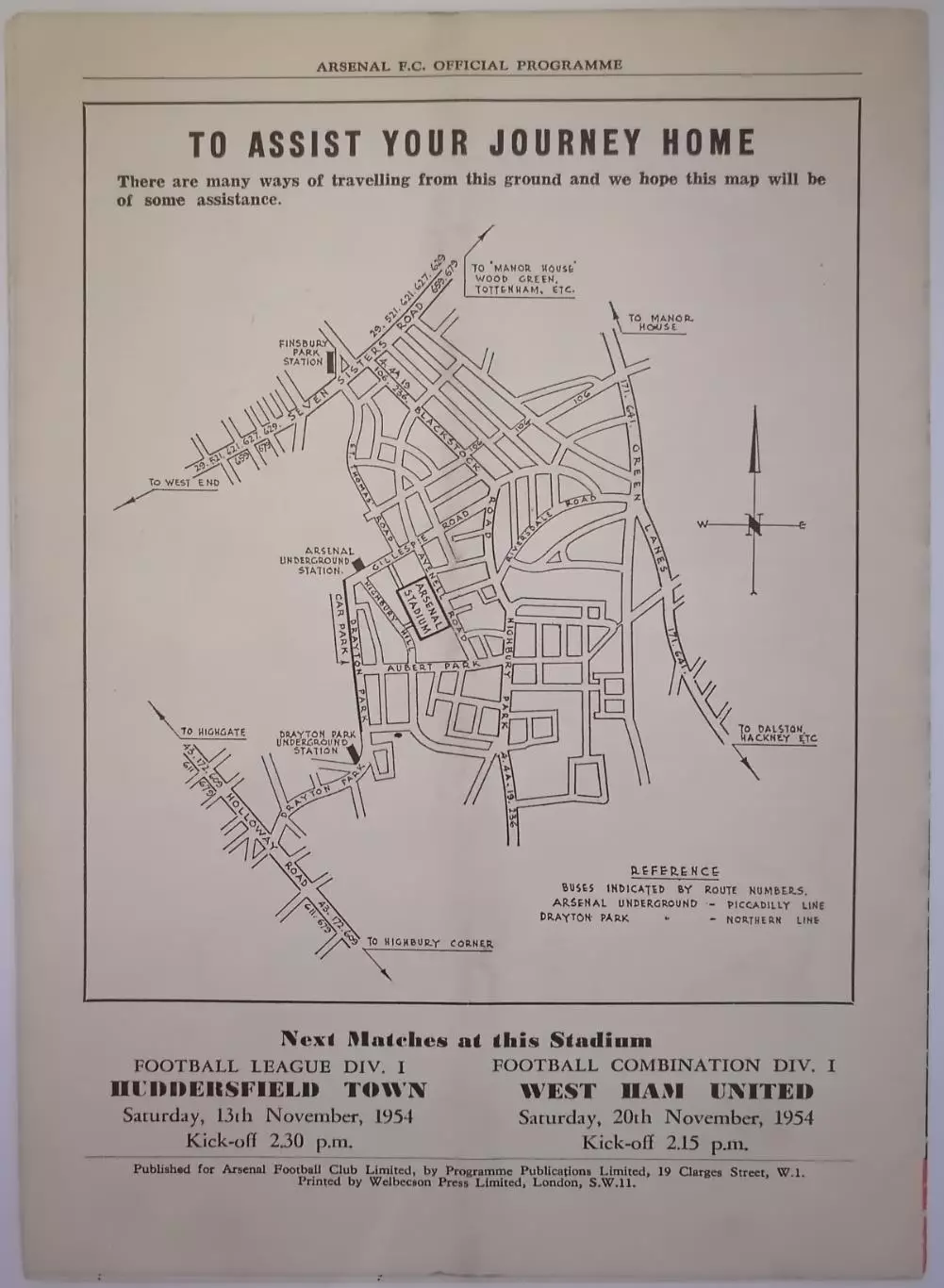 АРСЕНАЛ ЛОНДОН АНГЛИЯ - СПАРТАК МОСКВА 1954 официальная программа 2
