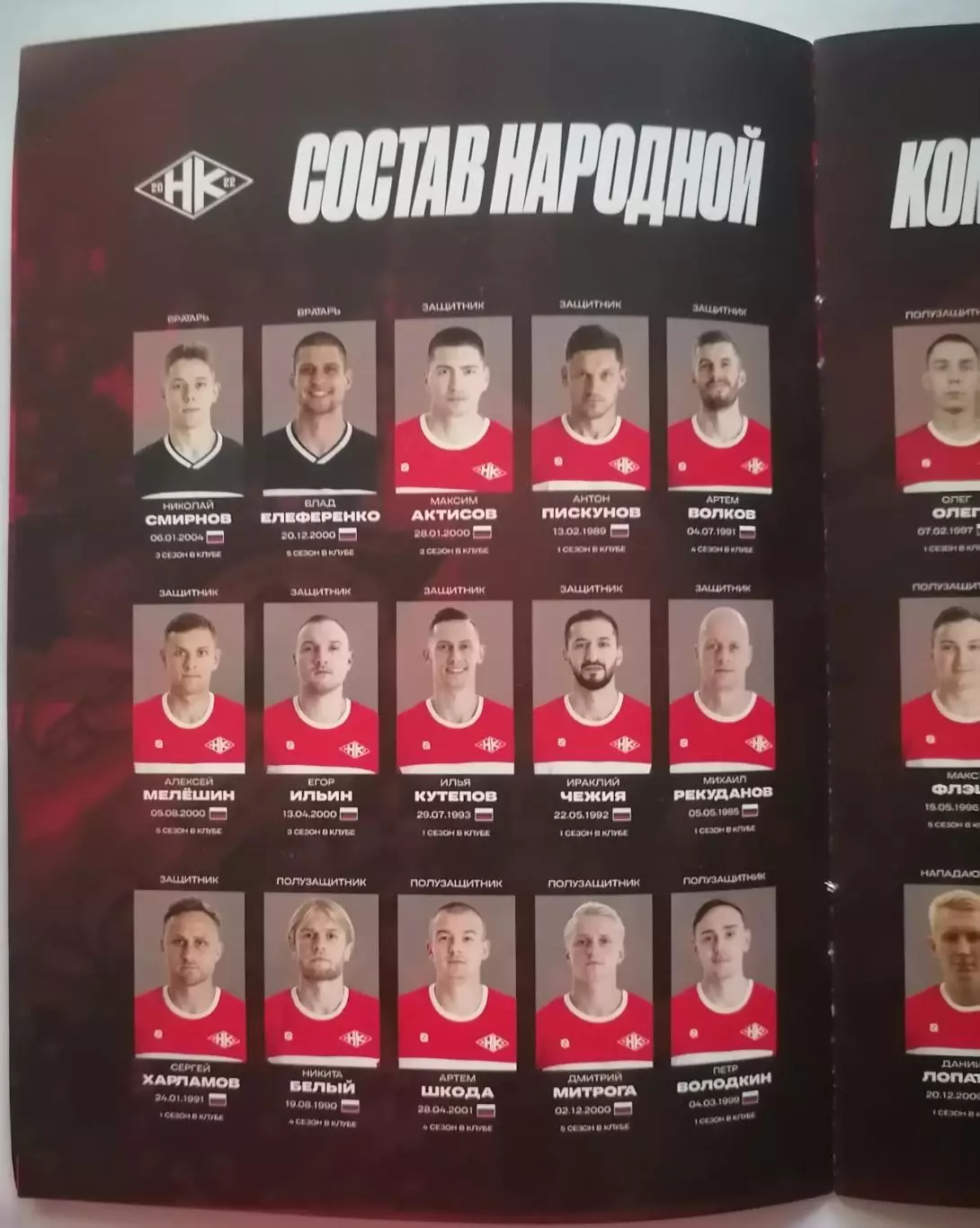 НАРОДНАЯ КОМАНДА СПАРТАК МОСКВА МЕДИАЛИГА 2025 БУКЛЕТ 1