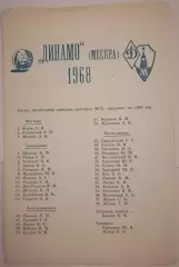 ДИНАМО МОСКВА программа сезона 1968