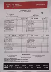 ФК ТОРПЕДО Москва - ФК БАЛТИКА Калининград 25.11. 2025 оф. протокол