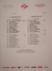 СПАРТАК Москва - ФК ДИНАМО Москва 2025 оф. протокол 06.12.