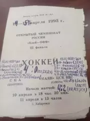 1993 СКА Хабаровск - Маяк ЦСК ВВС Самара
