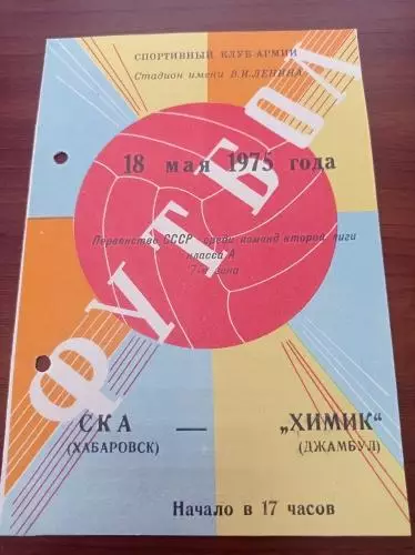 1975 СКА Хабаровск - Химик Джамбул