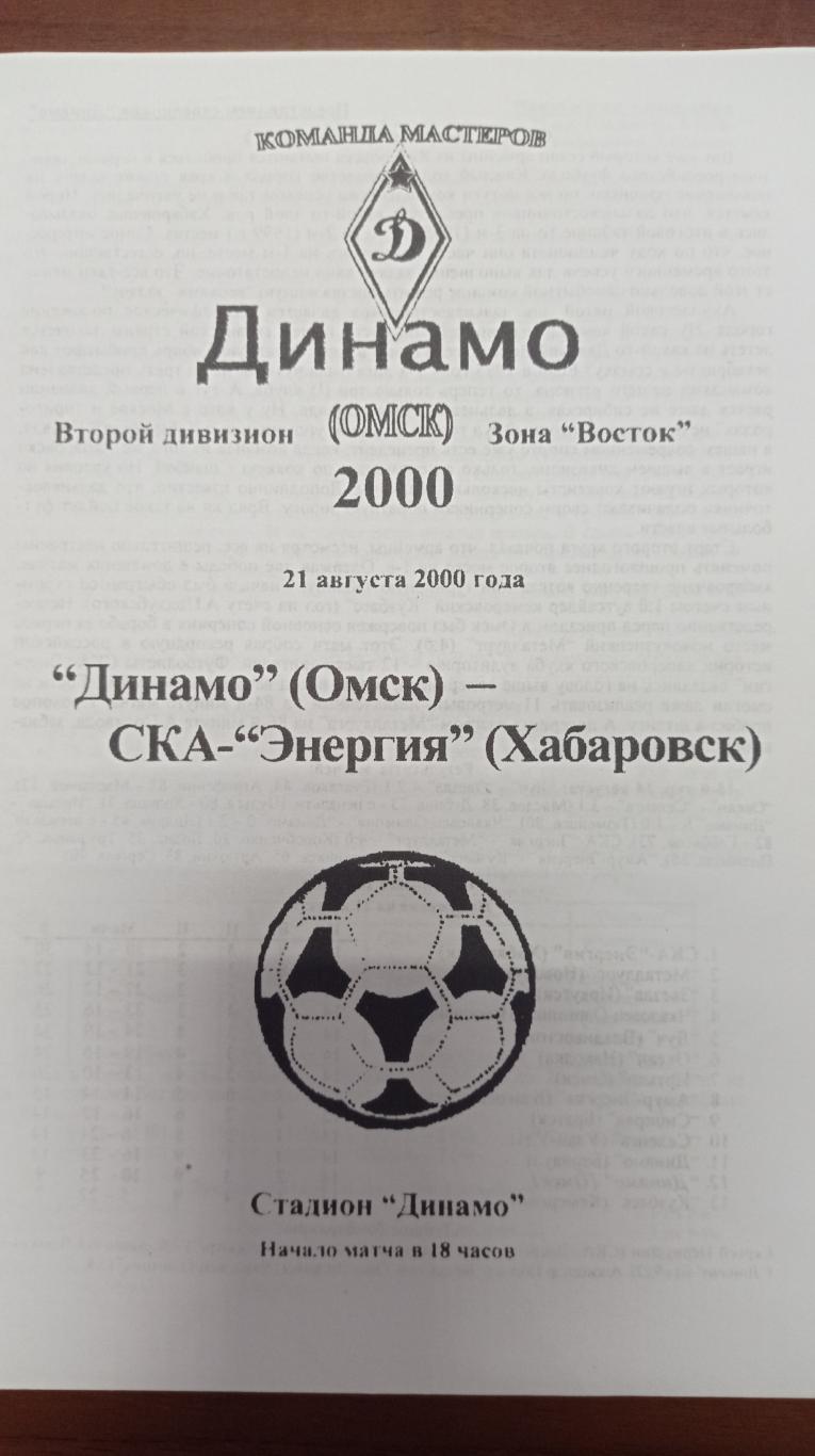 2000 Динамо Омск - СКА Хабаровск