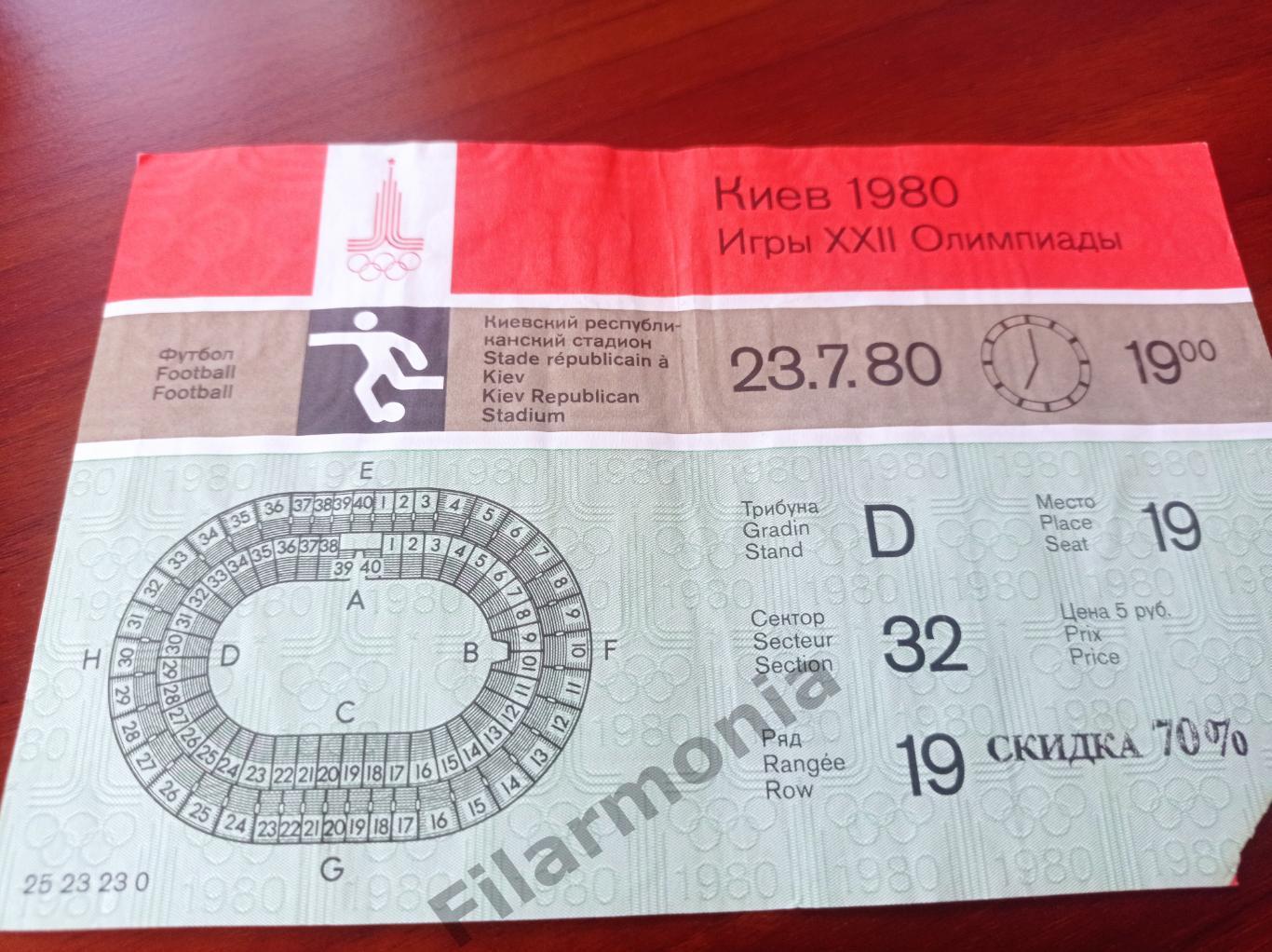 1980 Олимпиада Москва футбол Киев Финляндия - Ирак