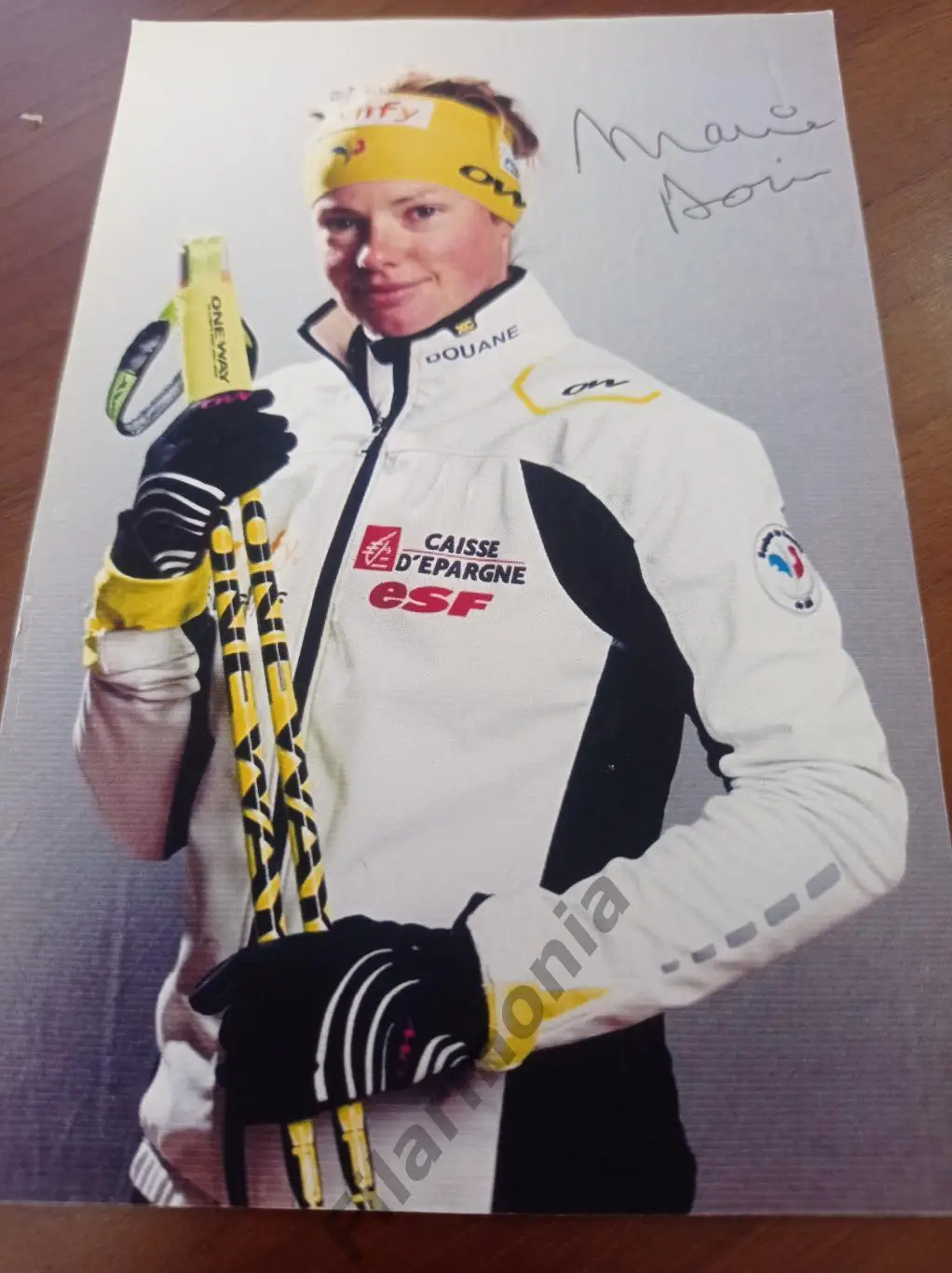 Мари Дорен-Абер, Франция биатлон, автограф