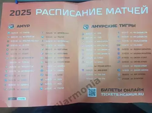 Амур Хабаровск 2025 расписание