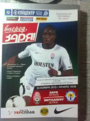 Заря(Луганск)- Металлург(Донецк) +ПРОТОКОЛ 24.11.2012 г.