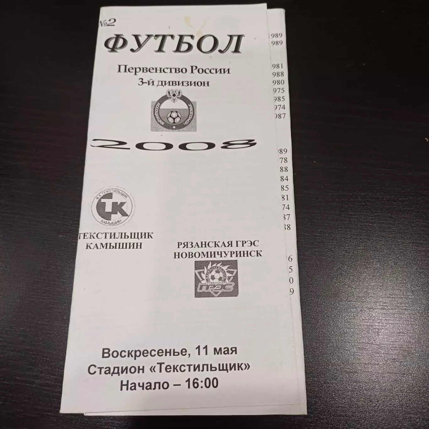 Текстильщик (Камышин) - Рязанская ГРЭС 2008