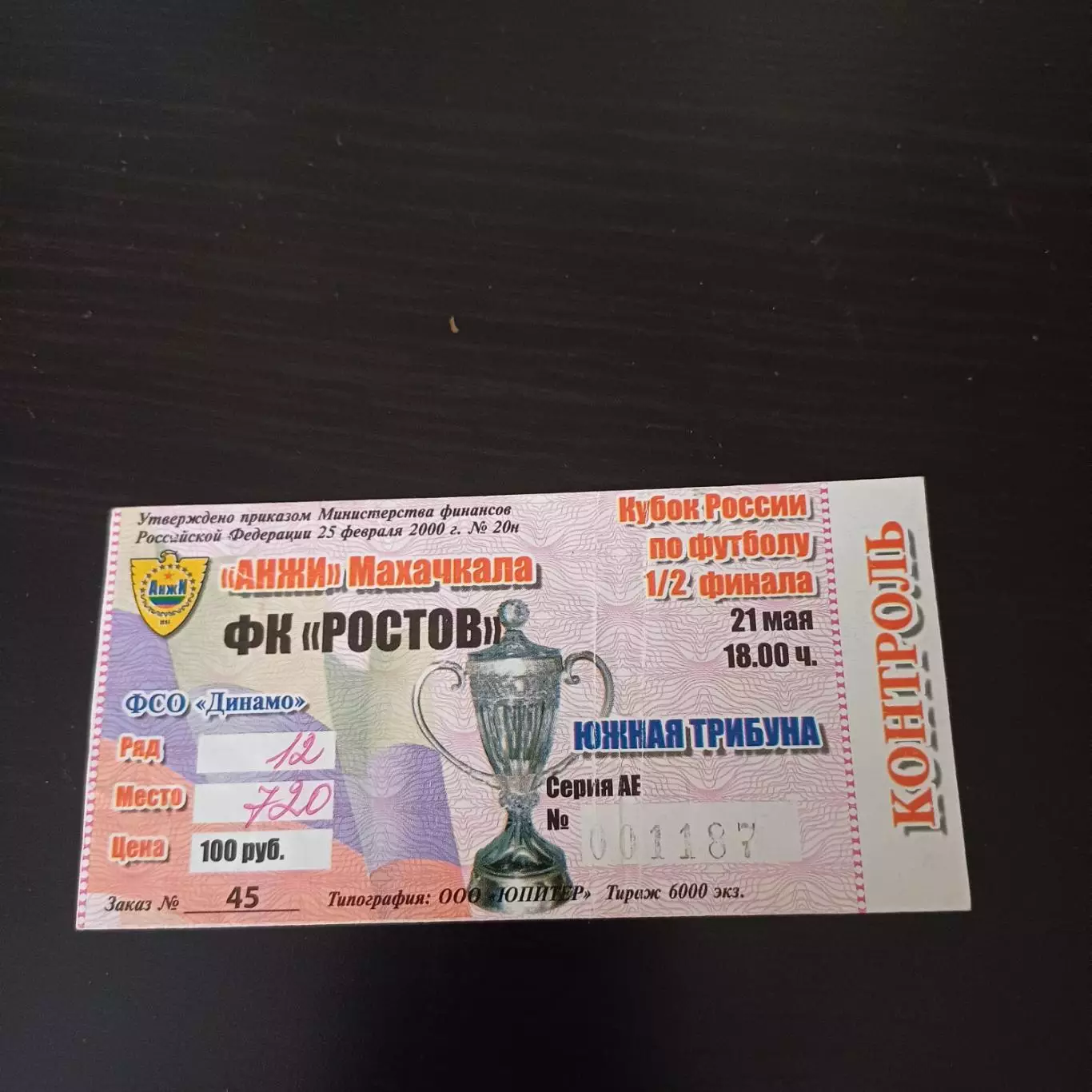 Анжи - Ростов 2003 кубок