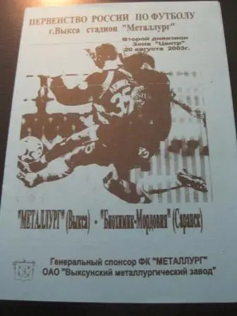 Металлург(Выкса)-Биохимик-Мордов ия(Саранск) 2003