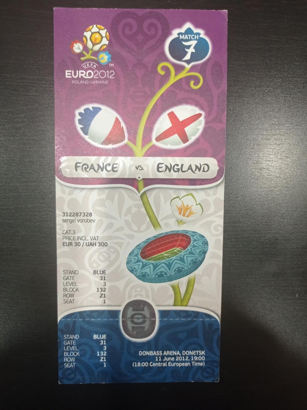 Франция - Англия 2012