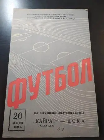 Цска - Кайрат 1963