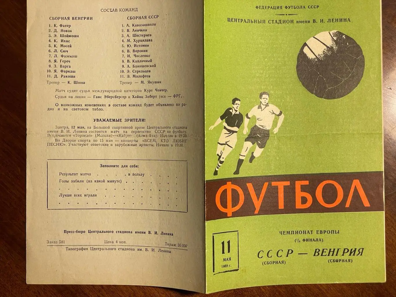 СССР - Венгрия 1968