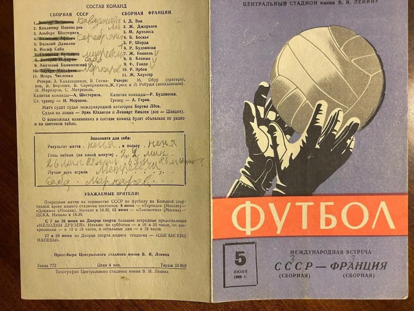 СССР - Франция 1966