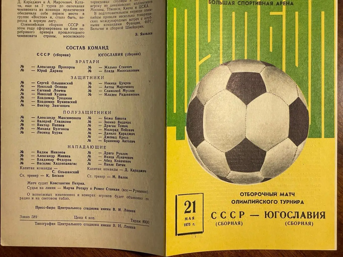 СССР - Югославия 1975