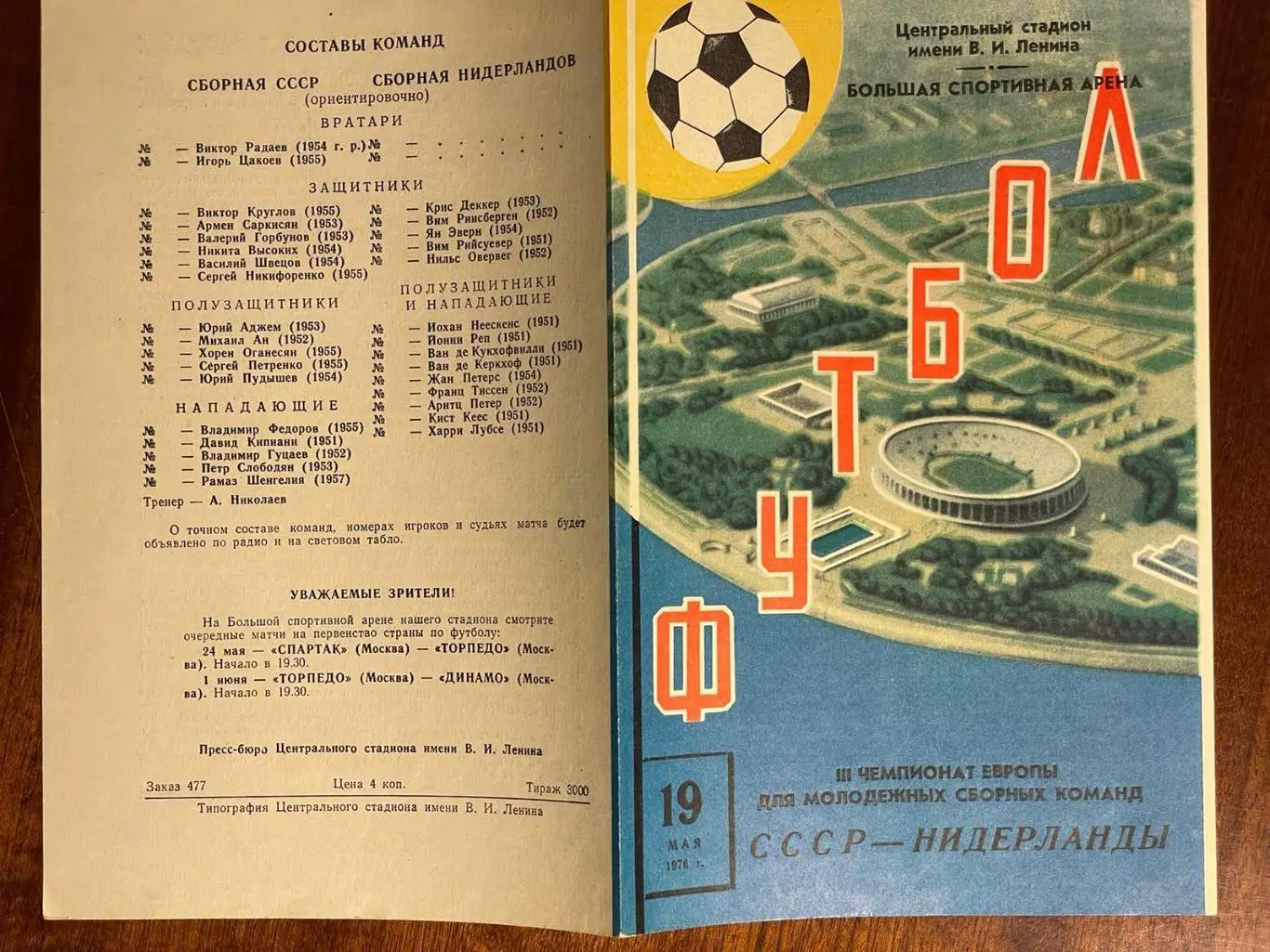 СССР - Нидерланды 1976