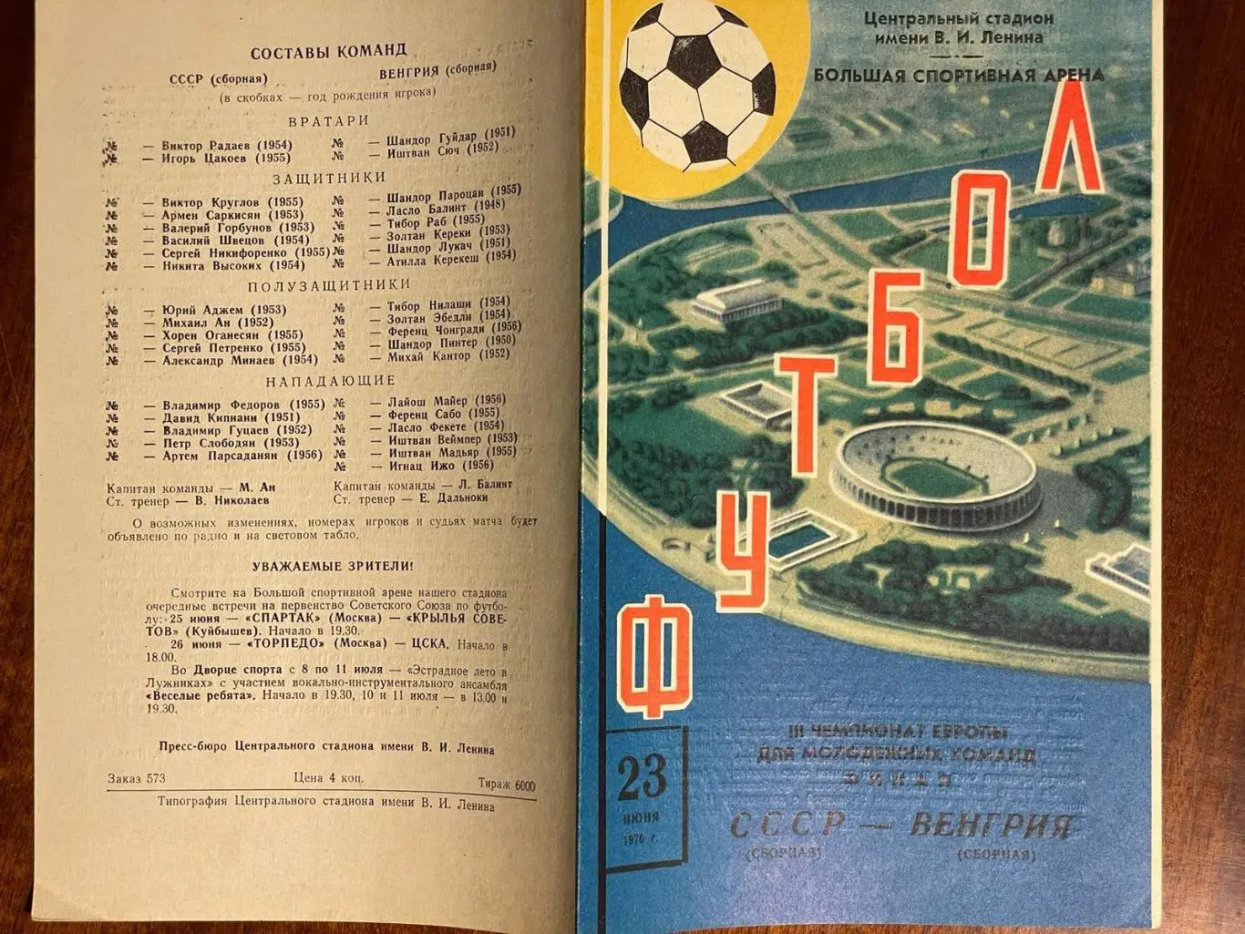 СССР - Венгрия 1976