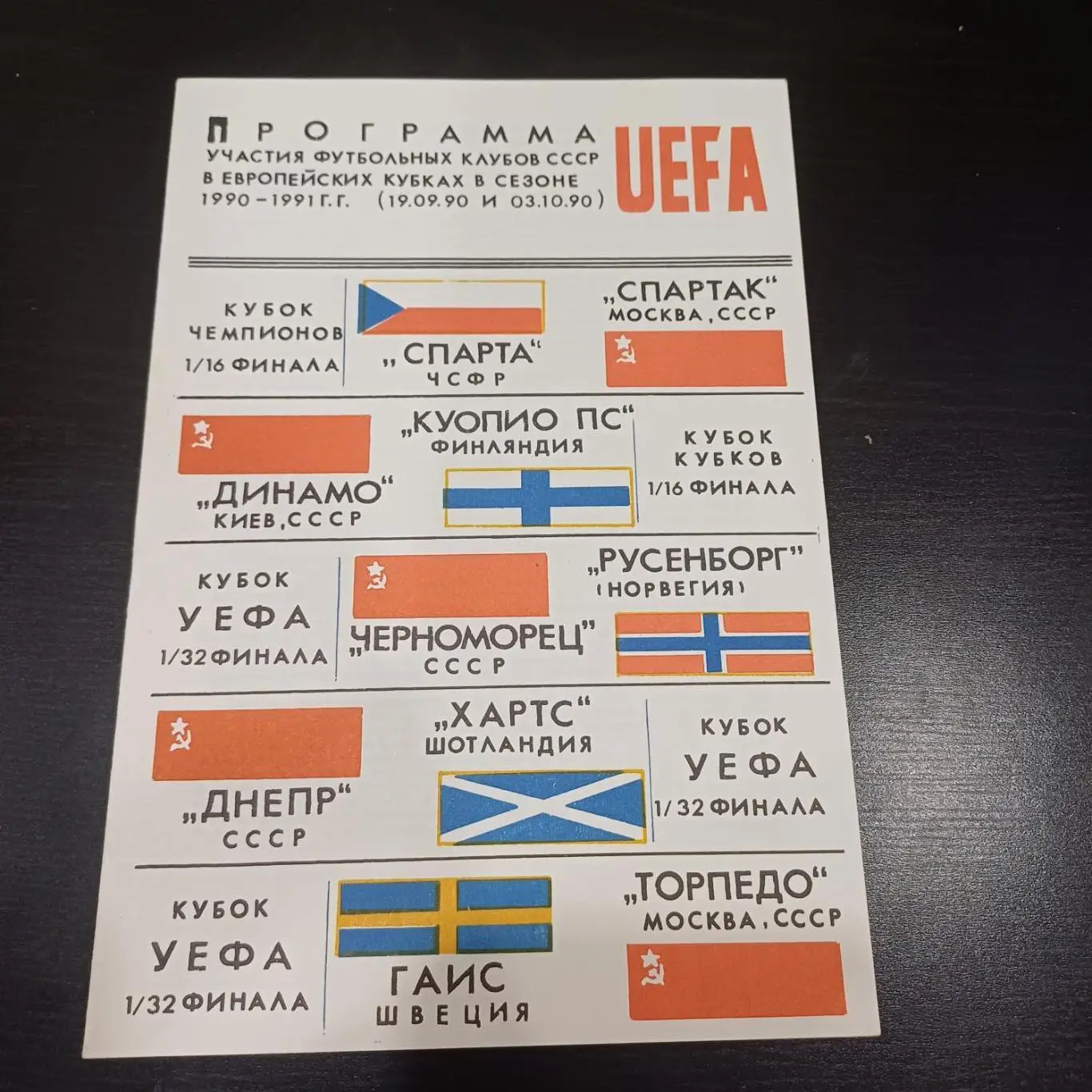 Европейские кубки 1990-1991