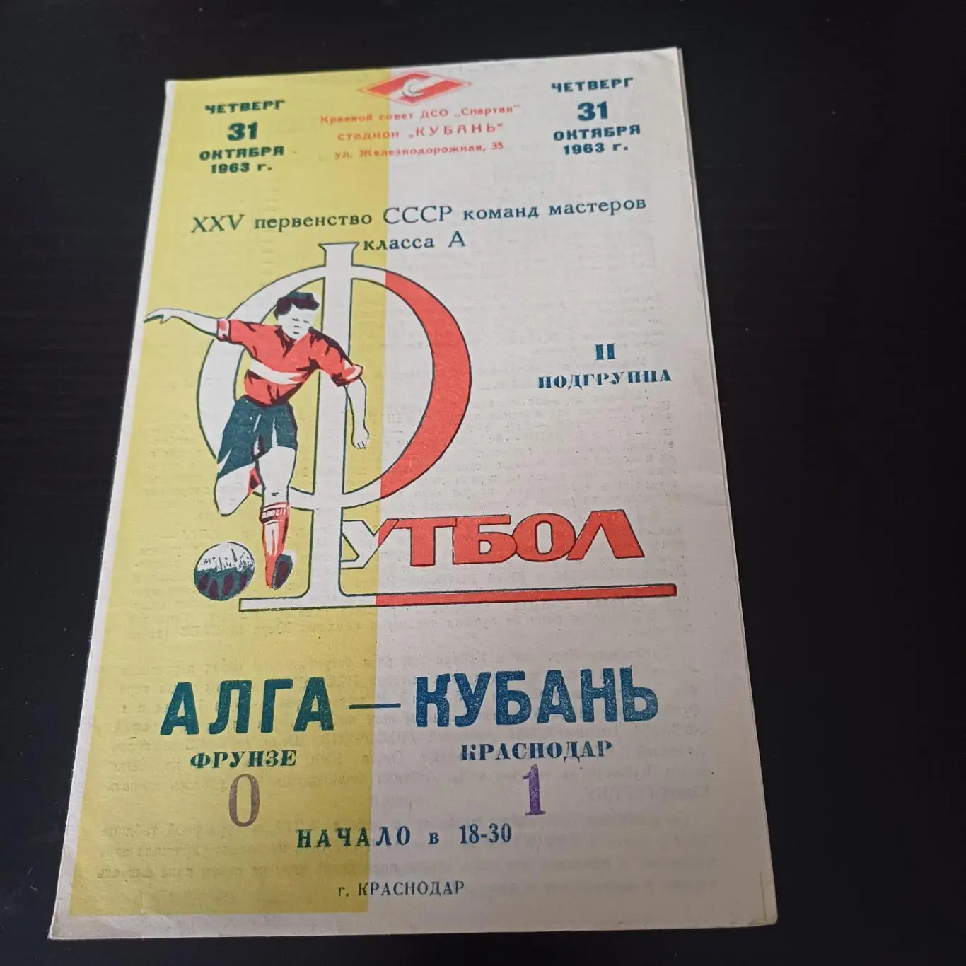 Кубань - Алга 1963