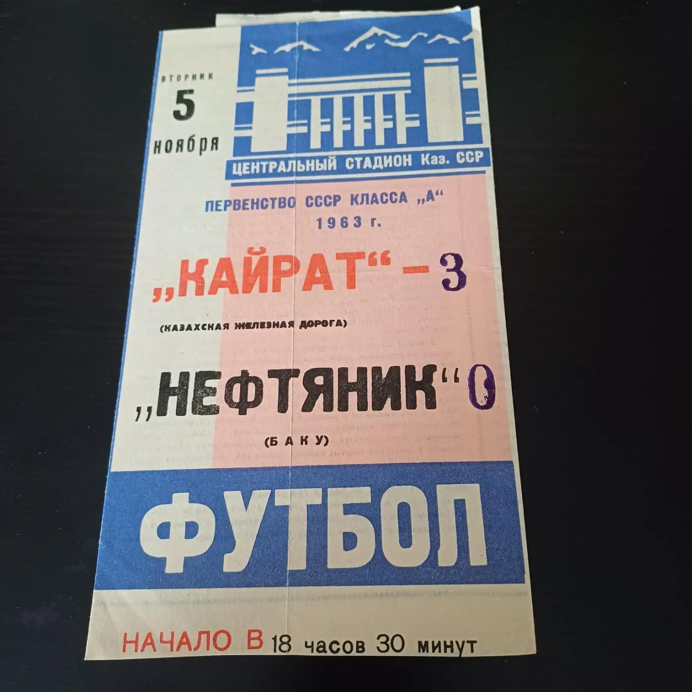 Кайрат - Нефтяник 1963