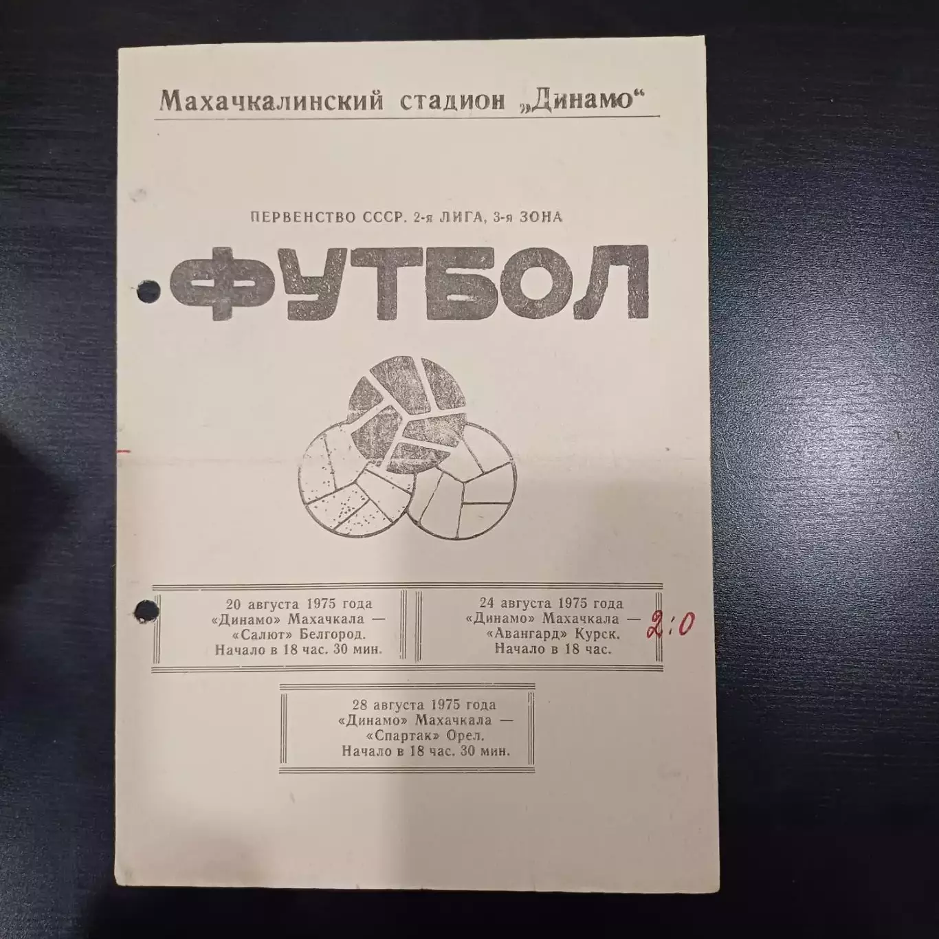 Динамо (Махачкала) - Салют (Белгород) - Авангард (Курск) - Спартак (Орел) 1975
